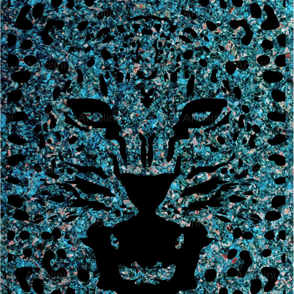 Antolini leopardi disainiga sinine plaat