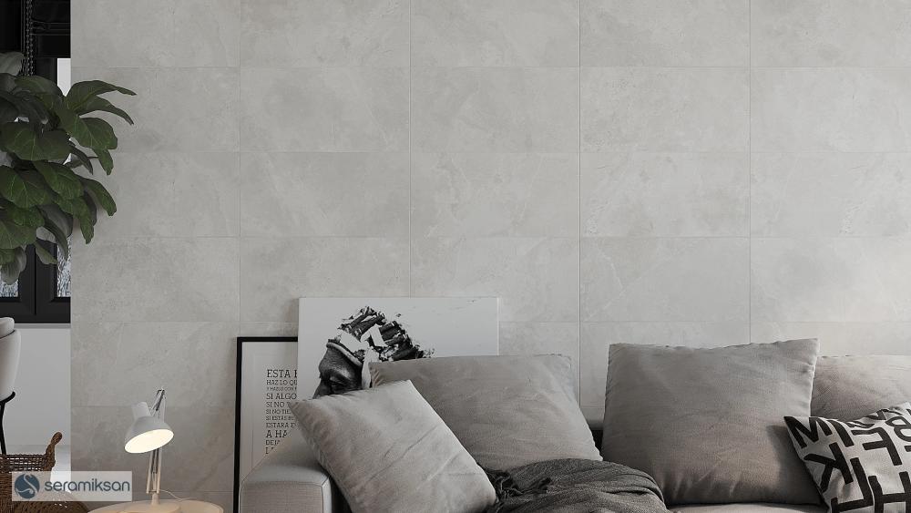 Seramiksan Brugge seeria plaadid elutoa seinal