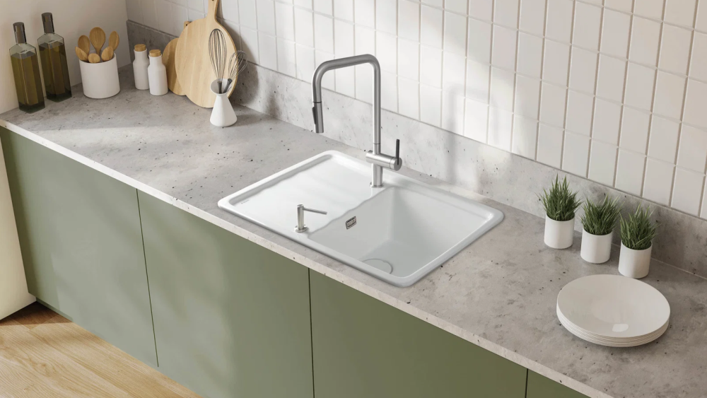 Deante Momi Seeria keraamiline köögi kraanikauss.