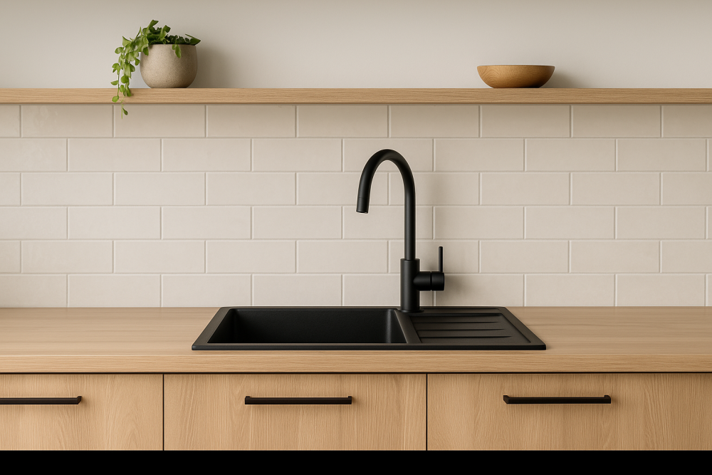 Eesti köök musta valamu ja segistiga