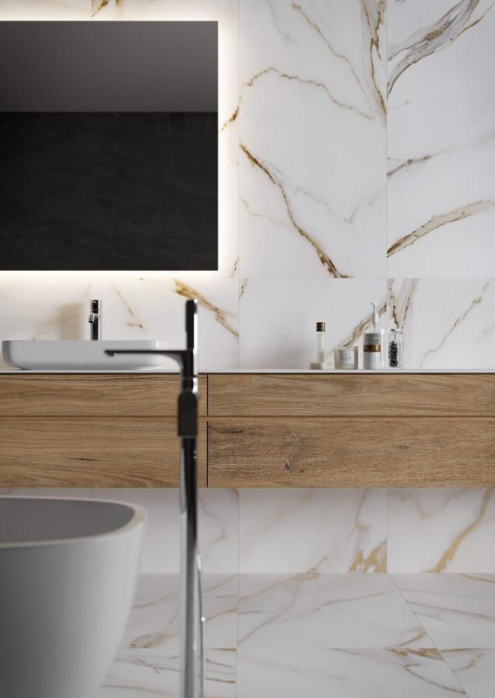 Gayafores Calacatta gold plaat vannitoas