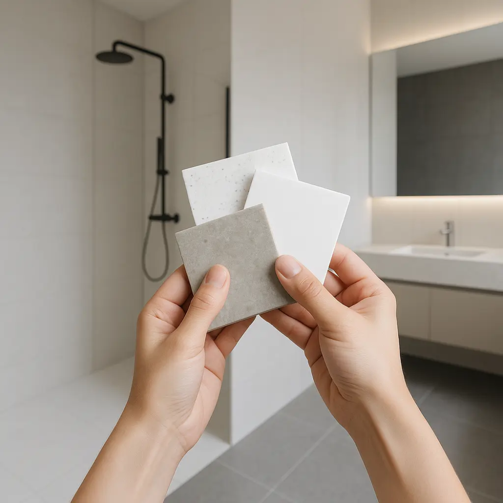 Minimalistlikud materjalid vannituppa