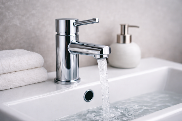 Kroom viimistlusega segisti vannitoas