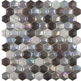 Vidrepur Elite Forest Mix HEX hexagonal glass mosaic