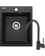 Deante Corio graniidist köögivalamu koos segistiga must ZRCB2103 400x500x211 mm