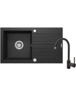 Deante Zorba graniidist köögivalamu koos segistiga must ZQZV2113 760x440x160 mm