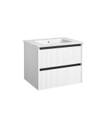 Harma valamukapp valamuga, mustad alumiiniumprofiilid, matt valge, 60 cm