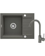 Deante Zorba graniidist köögivalamu koos segistiga hall ZQZAT11A 580x440x164 mm