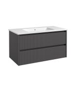 Harma valamukapp valamuga, mustad alumiiniumprofiilid, matt hall, 100 cm