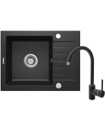 Deante Zorba graniidist köögivalamu koos segistiga must ZQZA211A 580x440x164 mm