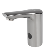 Automatic washbasin tap for cold and hot water, METAL GREY, 6 V