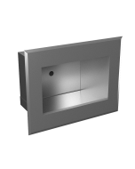 Vandal-proof stainless steel automatic recessed washbasin, for cold and hot water, with thermostatic valve, 6 V