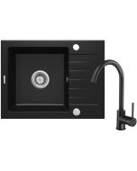 Deante Zorba graniidist köögivalamu koos segistiga must ZQZAN11A 580x440x164 mm
