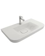 BOCCHI valamu Speciale 1231 85x45 cm segistiavaga, keraamilise äravoolukattega; valge