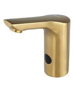 Automatic washbasin tap for cold and hot water, GOLD MATT, 6 V