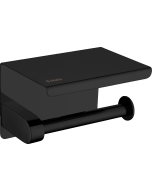 Deante ROUND seinale paigaldatav WC-paberihoidja riiuliga, matt must 133×100×105 mm ADR_N221