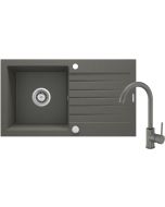 Deante Zorba graniidist köögivalamu koos segistiga must ZQZVT113 760x440x160 mm