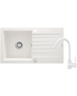 Deante Zorba graniidist köögivalamu koos segistiga valge ZQZVA113 760x440x160 mm
