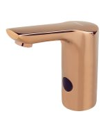 Automatic washbasin tap for cold and hot water, ROSE GOLD, 24 V DC