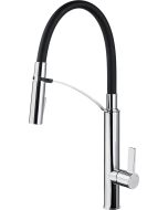 Deante Gerbera köögisegisti painduva jooksutoruga, 2 veevoolu režiimi, matt must ja kroom BGB_B720