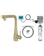 Deante Eridan köögisegisti veefiltrikomplekti ja väljatõmmatava jooksutoruga, harjatud kuld BREFR75M