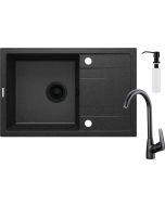 Deante Corio graniidist köögivalamu koos segistiga must ZRCC2113 670x440x175 mm