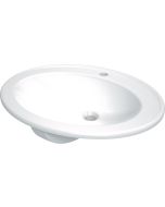 Deante Round keraamiline valamu 46,5x58 cm süvistatav segistialusega valge CGR_6U6B