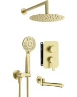 Deante Arnika peidetud dušikomplekt vannitilaga harjatud kuld BXYYRQAM