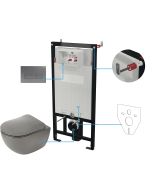 Deante PEONIA seinale paigaldatav WC-komplekt 6-ühes 510x360x355 mm, hall CDETDZPW