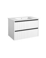 Harma valamukapp valamuga, mustad alumiiniumprofiilid, matt valge, 80 cm