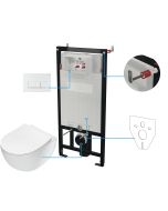 Deante PEONIA seinale paigaldatav WC-komplekt 6-ühes 510x 360x355mm, valge CDEA6ZPW