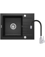 Deante Zorba graniidist köögivalamu koos segistiga must ZQZC211A 580x440x164 mm