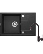 Deante Corio graniidist köögivalamu koos segistiga must ZRCA2113 670x440x175 mm