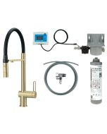 Deante Magnetic köögisegisti veefiltrikomplekti ja painduva jooksutoruga, harjatud kuld BRMFR75M