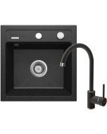 Deante Zorba graniidist köögivalamu koos segistiga must ZQZA2103 440x440x184 mm