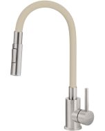 Deante Luno köögisegisti painutatava jooksutoruga, 2 veevoolu režiimi, beež ja harjatud teras BOC_5740