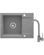 Deante Zorba graniidist köögivalamu koos segistiga hall ZQZAS11A 580x440x164 mm