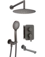 Deante Arnika peidetud dušikomplekt vannitilaga titanium BXYYDQAM