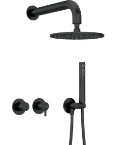 Deante Silia peidetud dušikomplekt dušiotsiku ja horisontaalse segistiga matt must NQS_N0YK