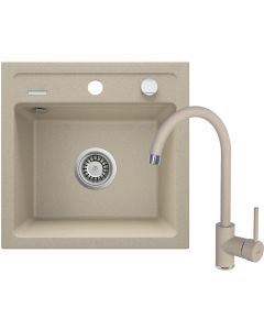 Deante Zorba graniidist köögivalamu koos segistiga beež ZQZA7103 440x440x184 mm