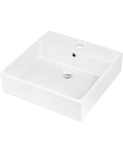 Deante Temisto keraamiline valamu 50x50 cm pinnale või seinale paigaldatav segistipinnaga valge CDT_6U5S