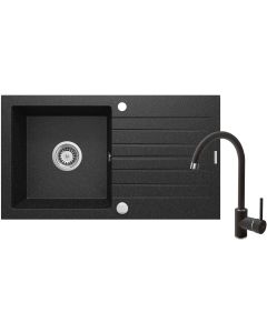 Deante Zorba graniidist köögivalamu koos segistiga must ZQZV2113 760x440x160 mm