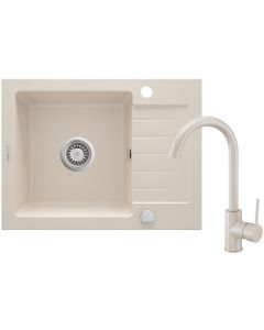 Deante Zorba graniidist köögivalamu koos segistiga beež ZQZA511A 580x440x164 mm