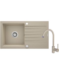 Deante Zorba graniidist köögivalamu koos segistiga beež ZQZV7113 760x440x160 mm