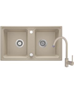 Deante Zorba graniidist köögivalamu koos segistiga beež ZQZA7203 780x435x180 mm