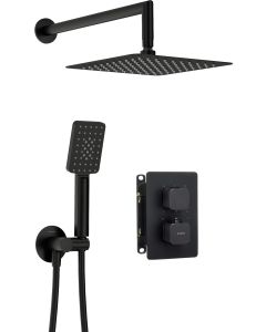 Deante Therm peidetud dušikomplekt termostaatsegistiga BOX matt must BXYZNECT