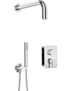 Deante Silia peidetud dušikomplekt segistiga BOX ja väikese dušiotsikuga kroom BXYZ0QSM