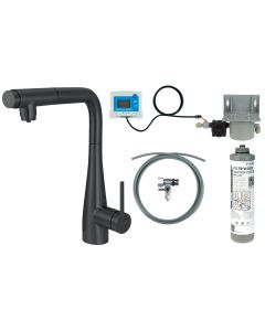 Deante Eridan köögisegisti veefiltrikomplekti ja väljatõmmatava jooksutoruga, matt must BREFN75M