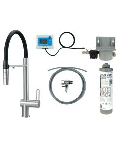 Deante Magnetic köögisegisti veefiltrikomplekti ja painduva jooksutoruga, harjatud teras BRMFF75M