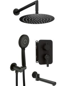 Deante Arnika peidetud dušikomplekt vannitilaga matt must BXYYNQAM